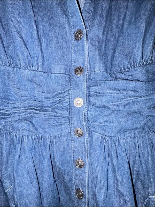 Free People Chester Denim Mini Dress Size Medium - Image 8