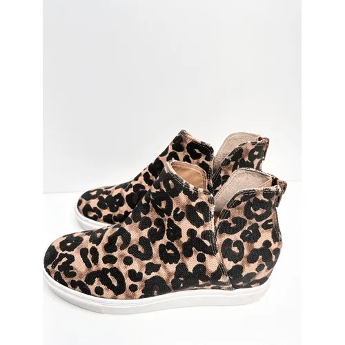 Steve Madden Claud Leopard Print High‎ Top Sneakers Tan Black 6M - Image 2