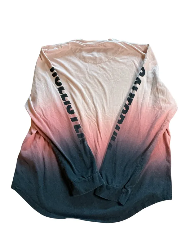 Hollister California Ombre Long Sleeve Graphic Tee - Size XL - Sunset Fade - Image 2