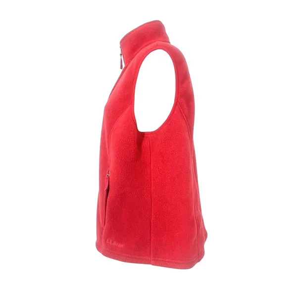 LL Bean Women's XL Red Fleece Full‎ Zip Mock Neck Vest Gorpcore Hiking Utility - Image 2