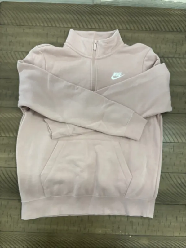 Nike Women’s Light Pink Half-Zip Pullover Sweatshirt - Image 2