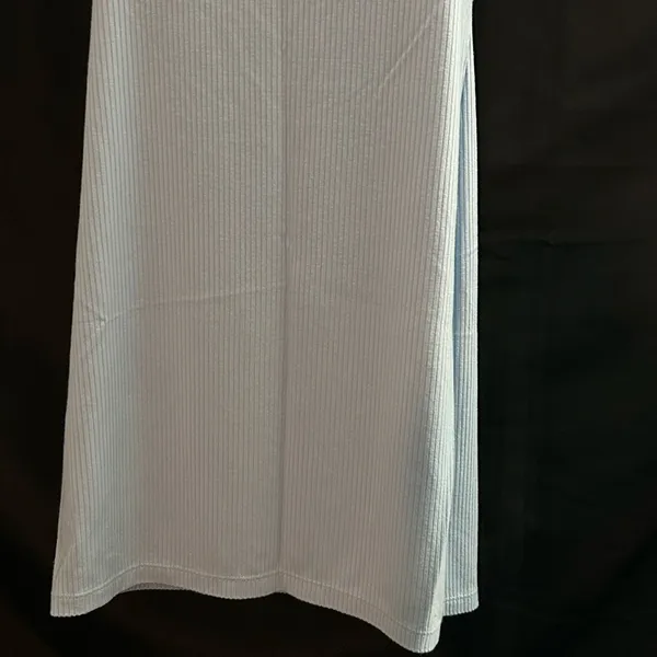 Love Tree Women Form Fitting Light Blue Collared Short Sleeve Textured Dress LG - Image 9
