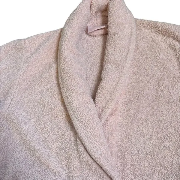 Bath & Body Works Plush Light Pink Belted‎ Robe Soft Warm Cozy Robe Size S/M - Image 4