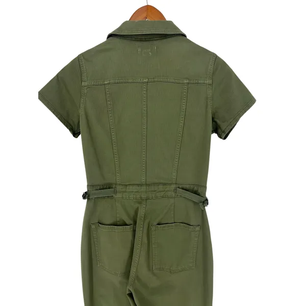Good American Fit For Success Denim Jumpsuit Olive Utility Straight Leg Size S - Image 12