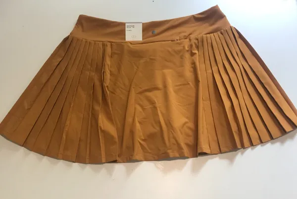 Calia Women's 14" Side Pleat Court Skort in Golden Warmth size XL NWT - Image 3