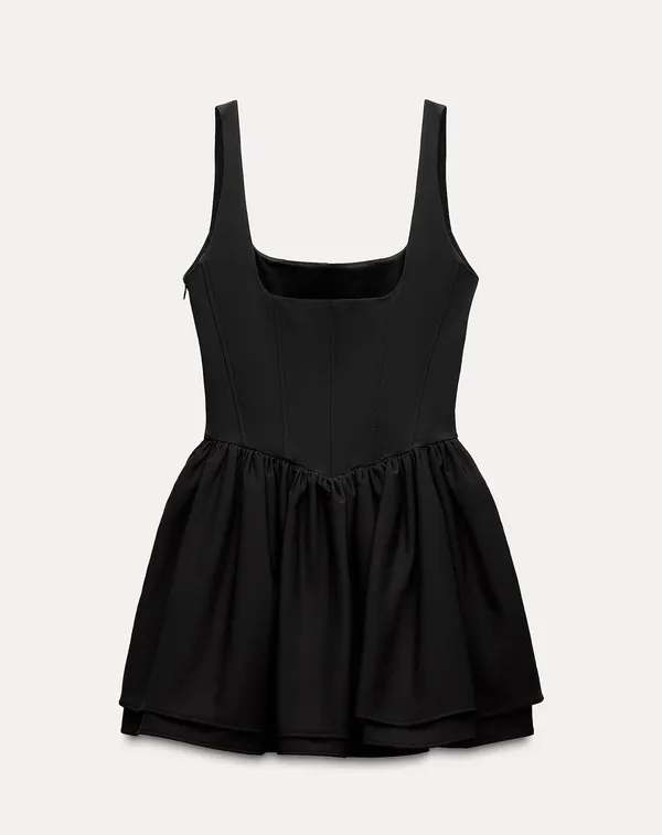 Zara dress mini corset inspired ruffled balloon bodycon summer cocktail wedding - Image 16