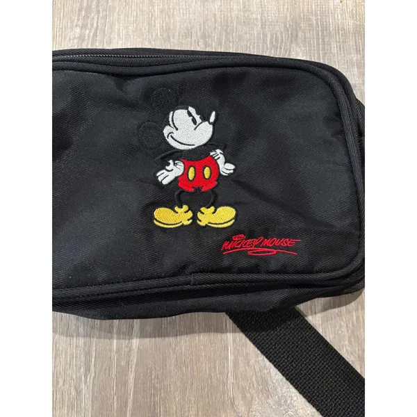 Mickey Mouse‎ Fanny Pack Black Embroidered Disney Waist Bag - Image 2