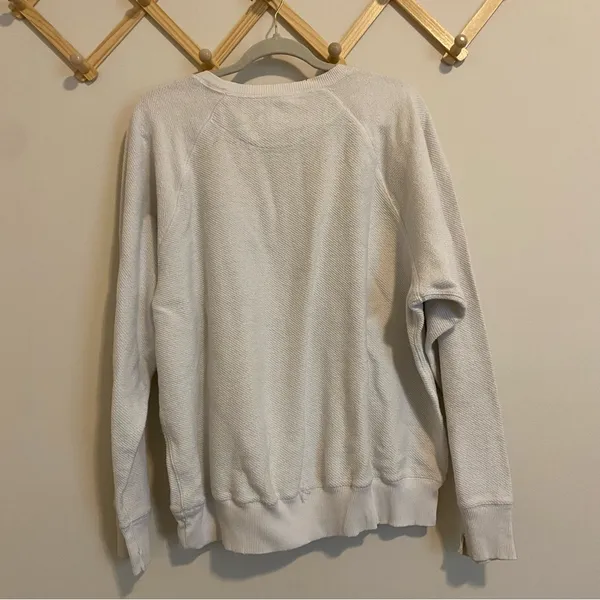 Aerie White Textured Pullover Crewneck size Large - Image 6