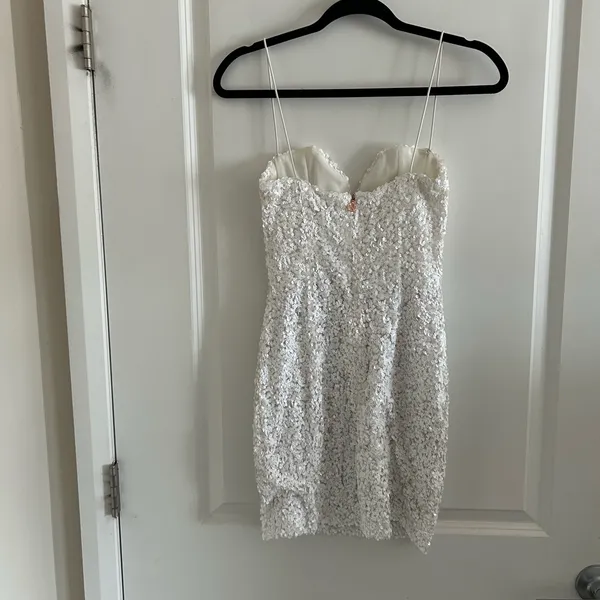 Nookie Confetti Sequin Mini White Bodycon Dress - Image 8