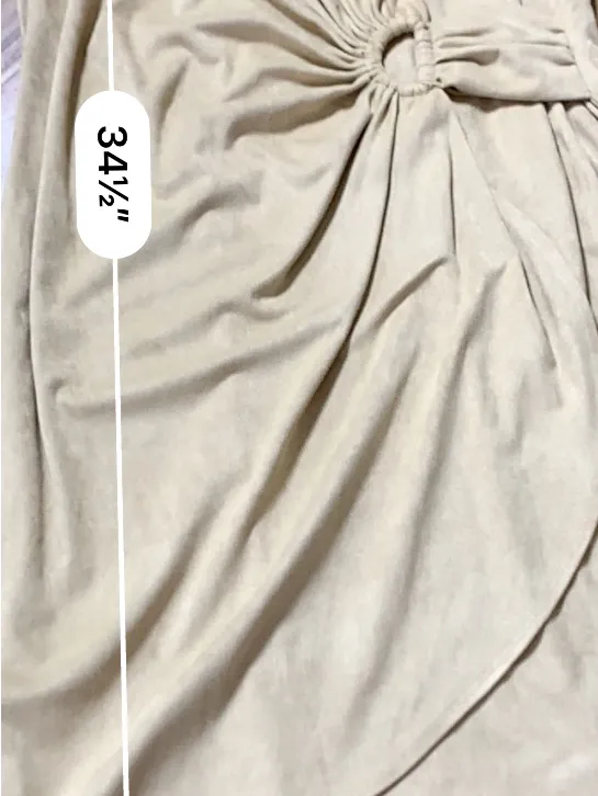 Tommy Bahama Dress M Clara Salina Tan Autumn Wedding Guest Faux Wrap Midi - Image 11