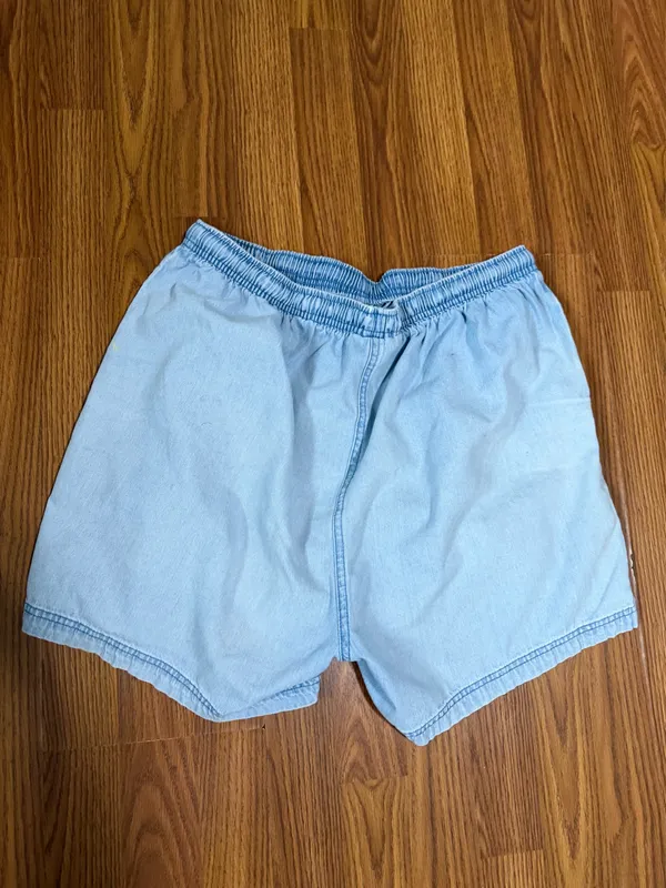 CC Hughes Chambray Denim Pull On Drawstring Shorts Size XL. Blue - Image 3
