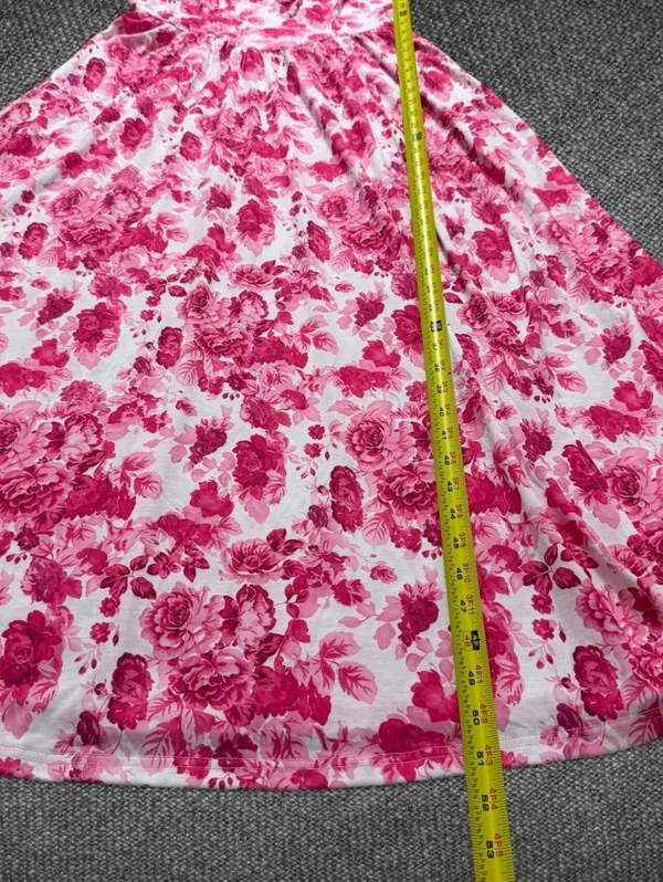 Grace Karin Pink Floral Ruffle Maxi Dress Size M - Image 6