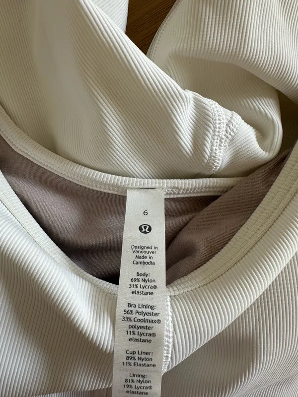Lululemon Ribbed Contoured Yoga Unitard 6" Length White 6 - Image 4