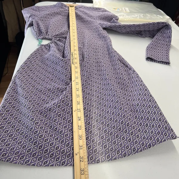 Zara Shift Dress Womens‎ Small Purple Stretch Geometric Cutout Back Cinched Side - Image 8
