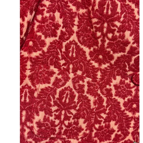 Talbots Petites Red Damask Jacquard Blazer‎ Dark Academia Textured Festive 14P - Image 9