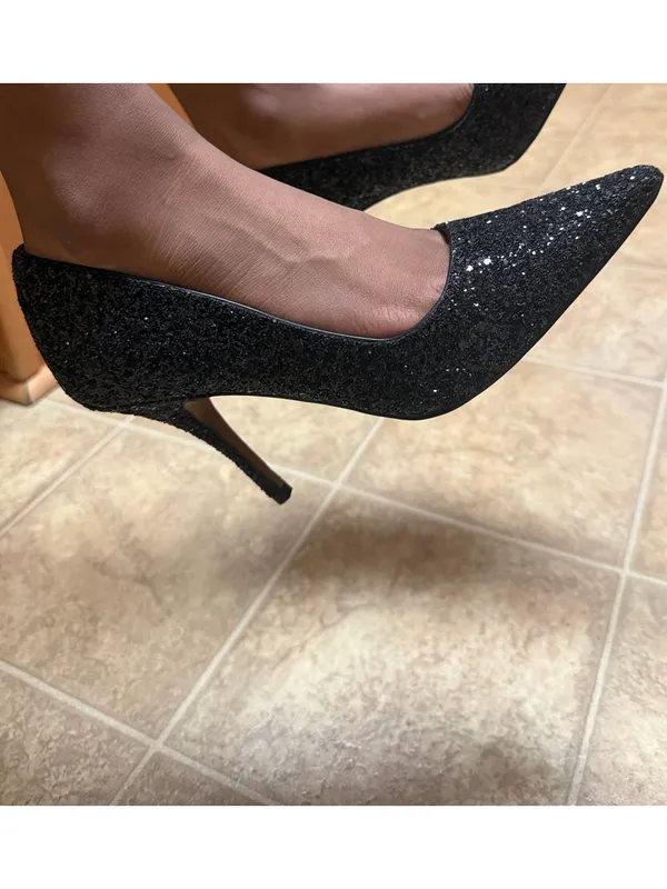 Linea Paola Black Sequins Pumps Shoes NWT Size 9M - Image 3