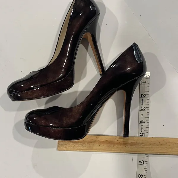 Black/Brown Heels. Size 7‎ 1/2. Black - Image 7