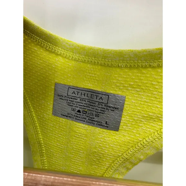 Athleta‎ Fastest Track Yellow Racerback Active Tank Top Womens Size Large 643266 - Image 5