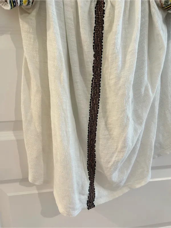 Lucky Brand Embroidered Peasant Top White Size 1X - Image 6