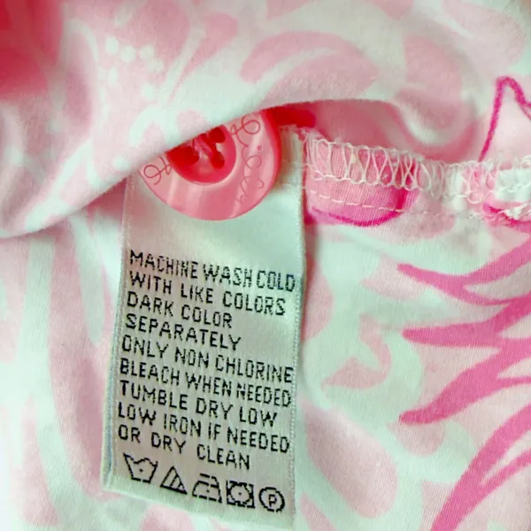 Lilly Pulitzer Button Down Pajama Shirt Top Pink Hibiscus Gingham Ric Rack MED - Image 4