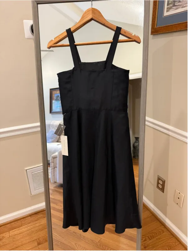 Women's Ann Taylor Black Midi Dress Size 4 - Image 3