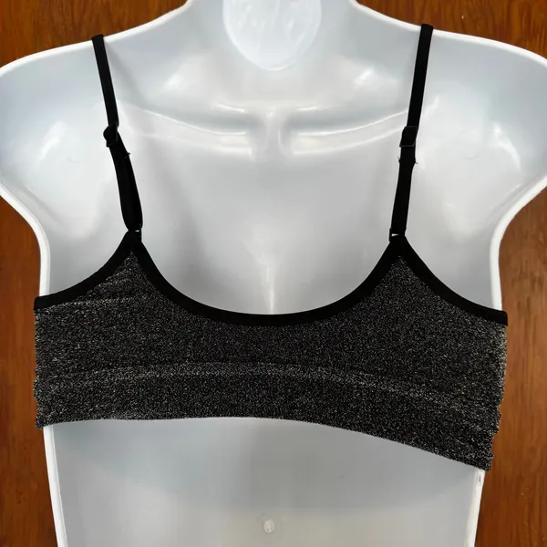 NWT Aerie Sparkle Straight Scoop‎ Bikini Top Cheekiest Bottoms Small Black - Image 7