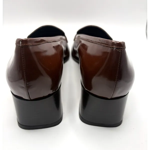 Sesto Meucci Sissy Tan Calf Leather Square Toe Block Heel Penny Loafers Size 8N - Image 5