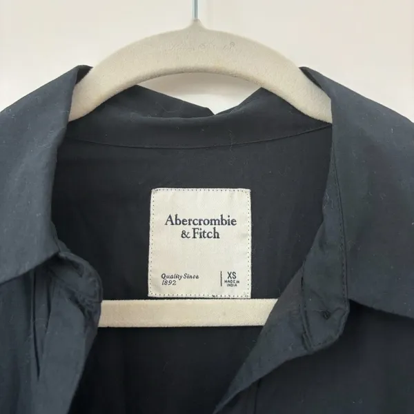 Abercrombie Poplin Puff Sleeve Shirt Dress - Image 5