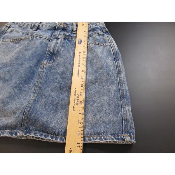 Cotton On 91 Denim Mini Skirt Blue Stone Acid Wash High Rise A Line Retro 6 - Image 8
