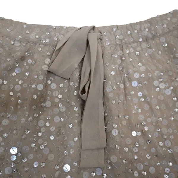 Ann Taylor Women's XS Drawstring Tie Sequin Lined Mini Skirt - Image 5