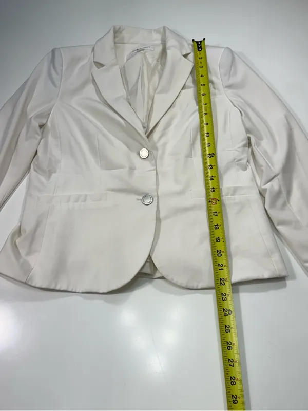 Calvin Klein White Two-Button Single-Breasted Blazer - Image 3