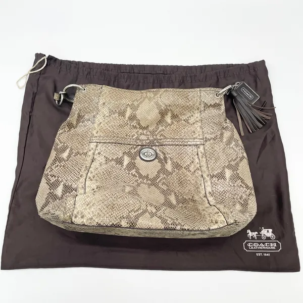 Coach Park Python Hobo Shoulder Bag F24383 Quiet Luxury Statement Elevated‎ Glam - Image 15