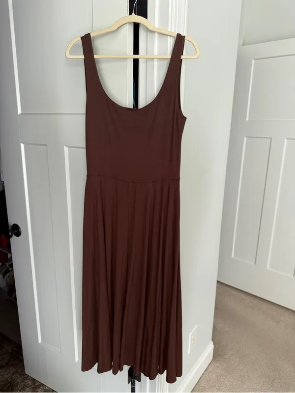 Reformation Rou‎ Knit Dress cafe brown sleevless - Image 6