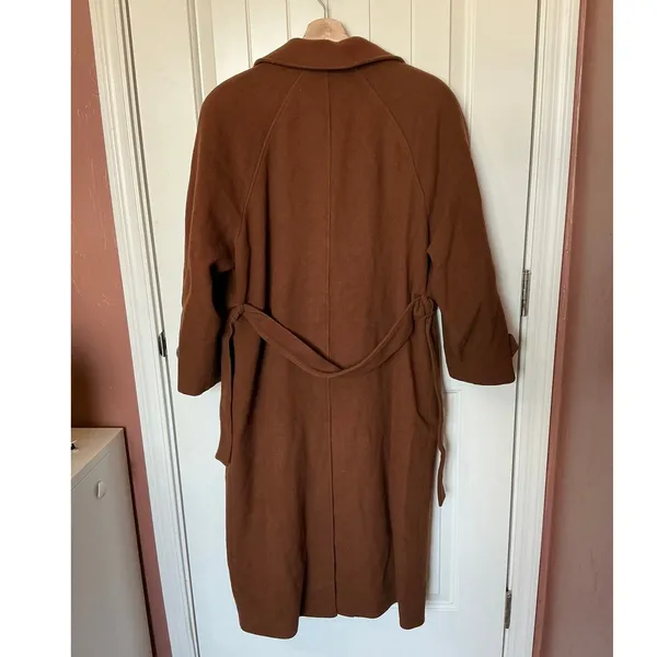 Vintage Italian Style Marzotto Wool Long Peacoat W8 Brown - Image 3
