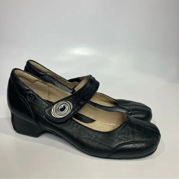 Josef Seibel black leather‎ mary Jane pumps women’s size 36 - Image 4