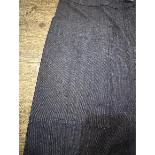 Kate Spade Denim Cropped Wide Leg Blue Indigo Jeans Size 6 Cuffed Patch Pocket - Image 6