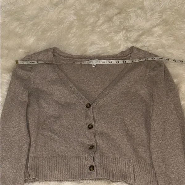 Wilfred Taupe Love Fire Button-Up Crop Cardigan - Image 5