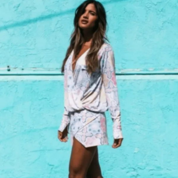 For Love And Lemons ole pastel print mosaic top and skirt set - Image 3