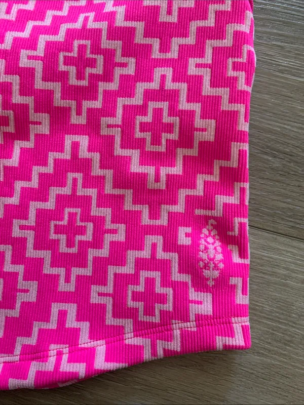 Free People Pink Geo Print Ribbed Crop Tank XL NWT - Image 5