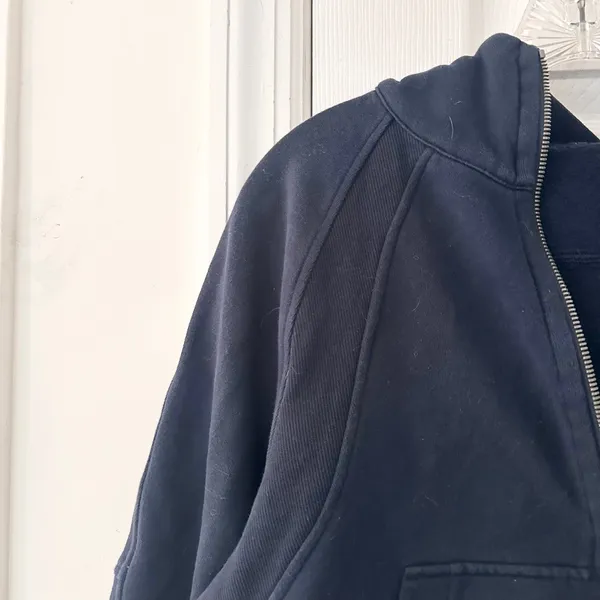 Lululemon Navy Blue Scuba Oversized Half Zip Hoodie XS/S LW3DM4S - Image 3
