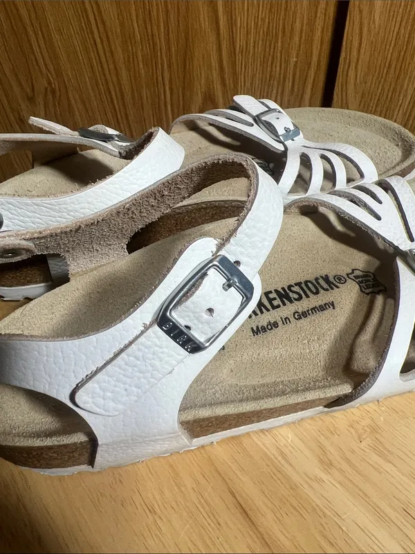 Birkenstock White Multi-Strap Leather Ankle Sandals - Image 5