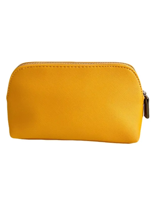 Bric’s Mustard Yellow Saffiano Makeup Toiletry Bag - Image 3