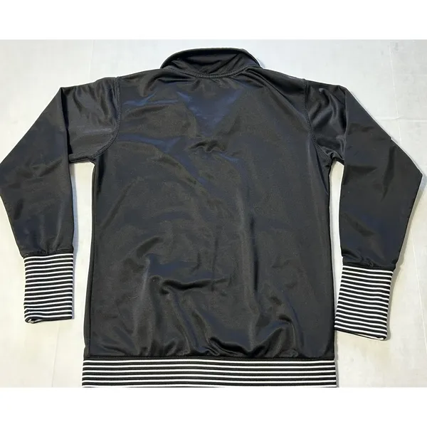 J. America Michigan Tech Huskies Track Jacket Womens S Black Stripe Zip VTG VGUC - Image 9
