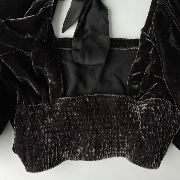 Free People 'Marie' Velvet Open Back Top - Image 6