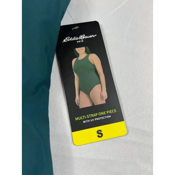 Eddie Bauer‎ One Piece Swimsuit Women S Teal High Neck Strappy Back ELW4898 NWT - Image 11