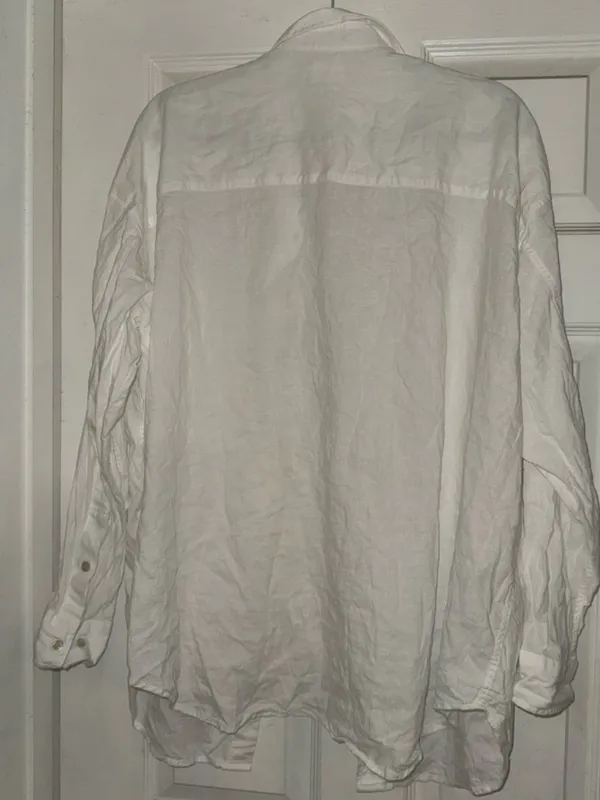 Aritzia Brand New Wilfred Free oversized White Long Sleeve Shirt Size Large - Image 10
