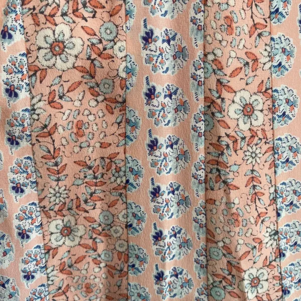 Rebecca Taylor Silk Floral Halter Mini‎ Dress Womens 2 Pink Blue Boho Pleated - Image 7