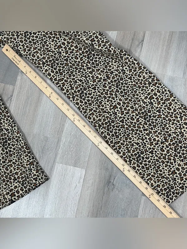J. Crew Lizzie Leopard Print High‎ Rise Wide Leg Pants Tan Black 30 Chino - Image 13