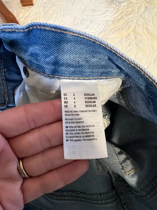 American Eagle Mom Jeans Distressed Light Wash Denim - Image 4