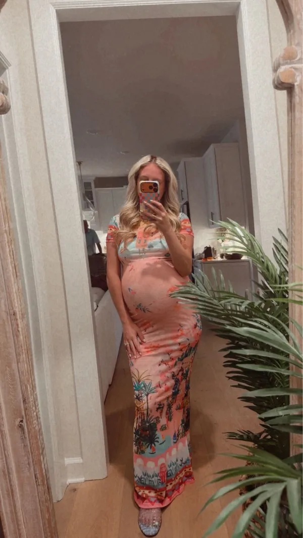 Pink Print Maxi Dress - Image 3